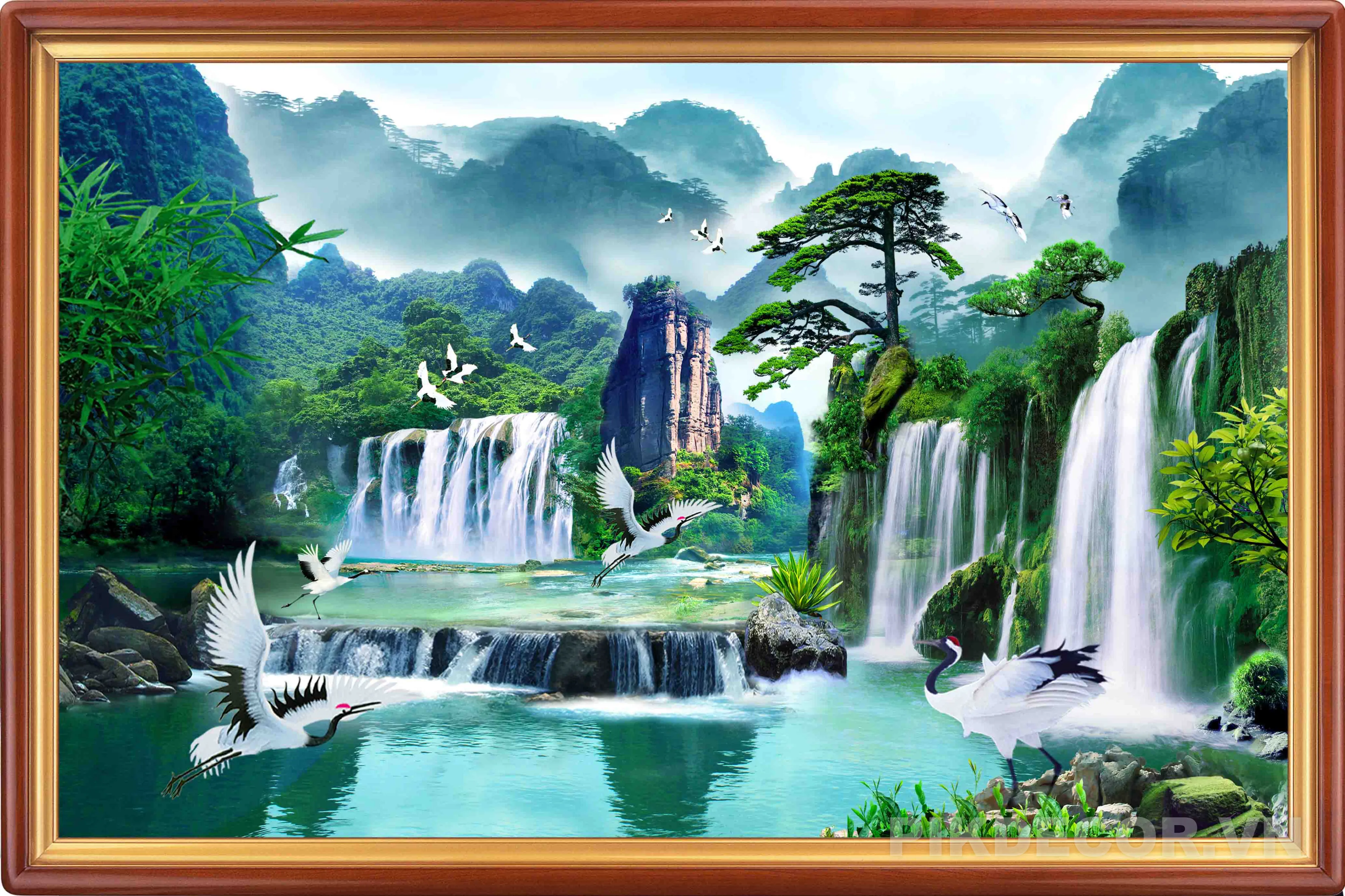 Mẫu Tranh 3D Sơn Thủy Hữu Tình, Thác Nước Hùng Vĩ Phong Thủy Hút Tài Lộc Mới Nhất 709 472 257