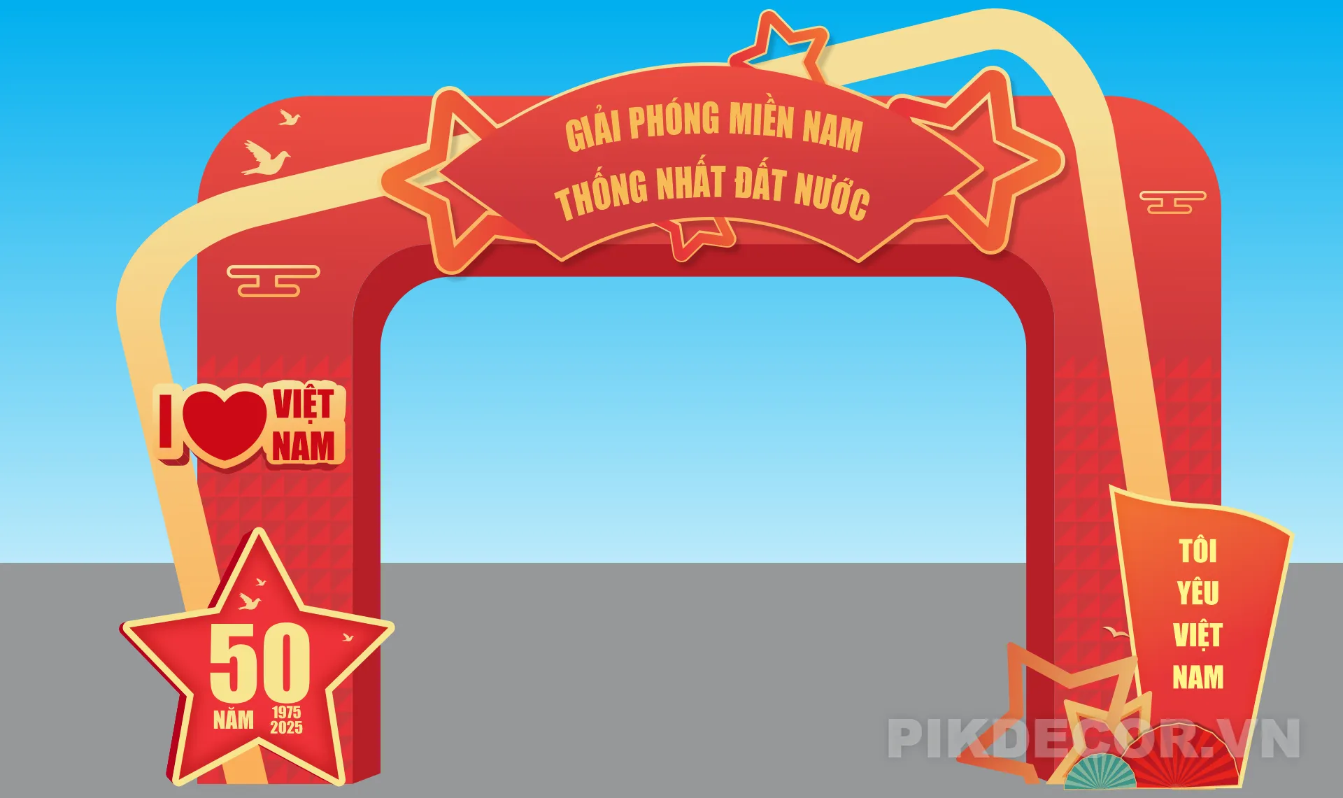 NẪU CỔNG CHÀO 30-4 FILE VECTOR CNC