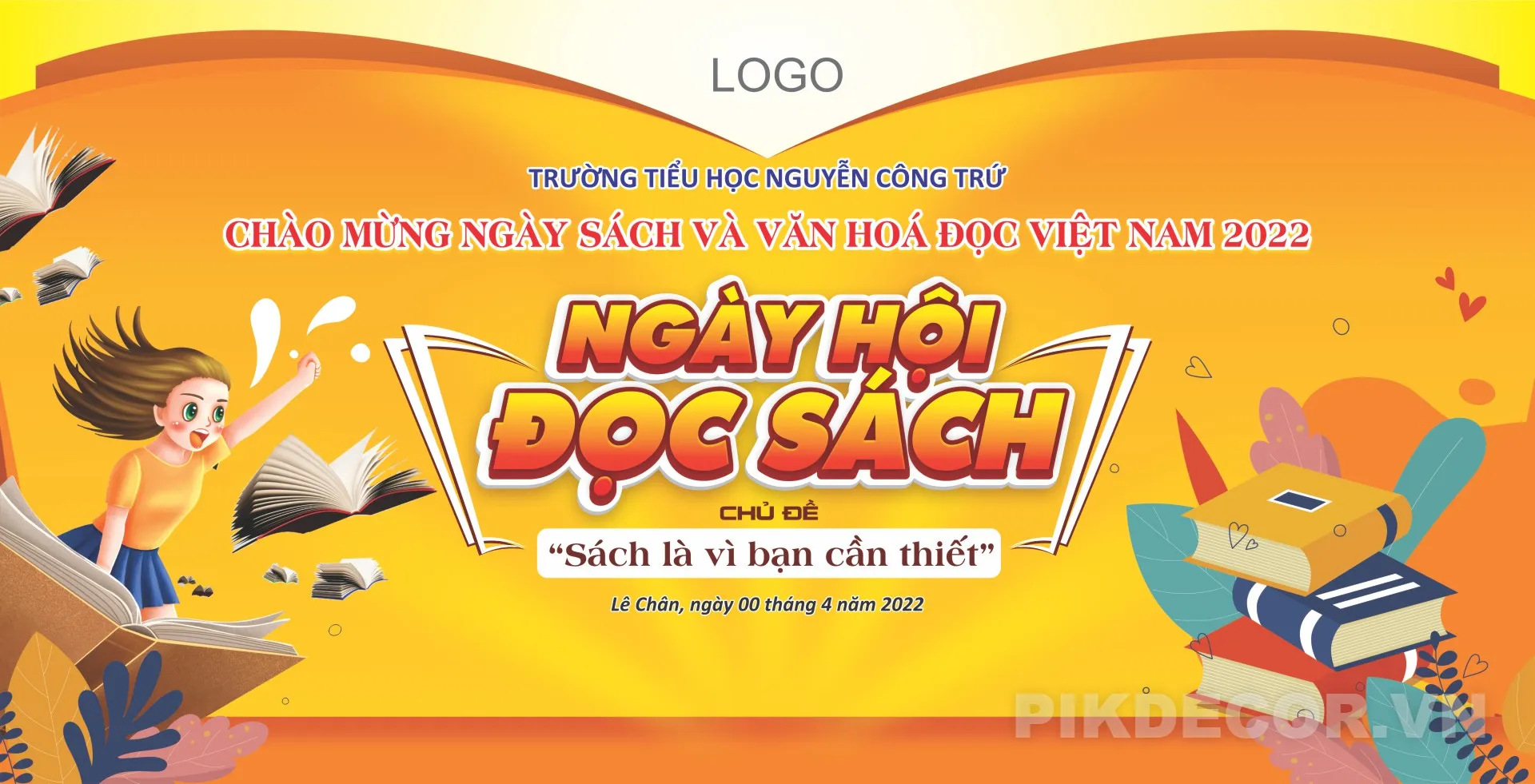 Mẫu Backdrop Ngày Hội Đọc Sách 337