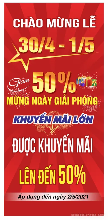 Mẫu Banner Sale 30/4 & 1/5 – Holiday Promotion Design Vector