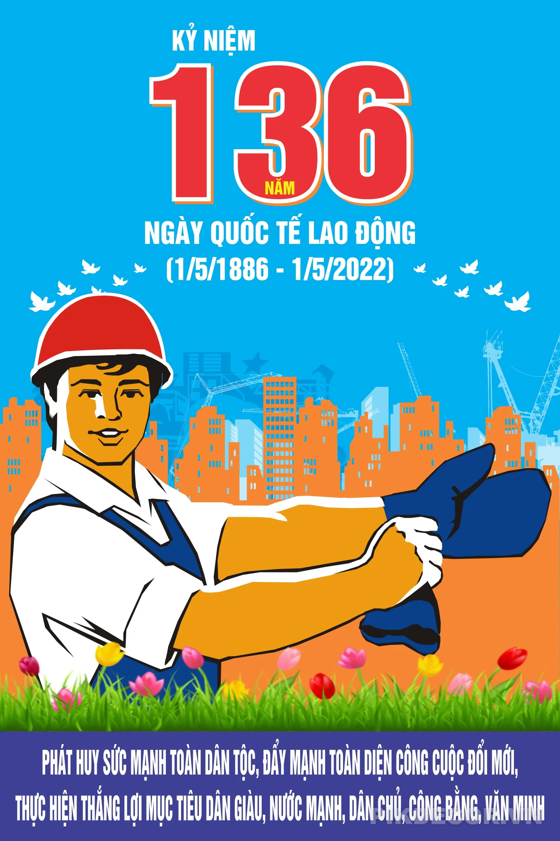 Poster Chào Mừng Quốc Tế Lao Động 01-5 538