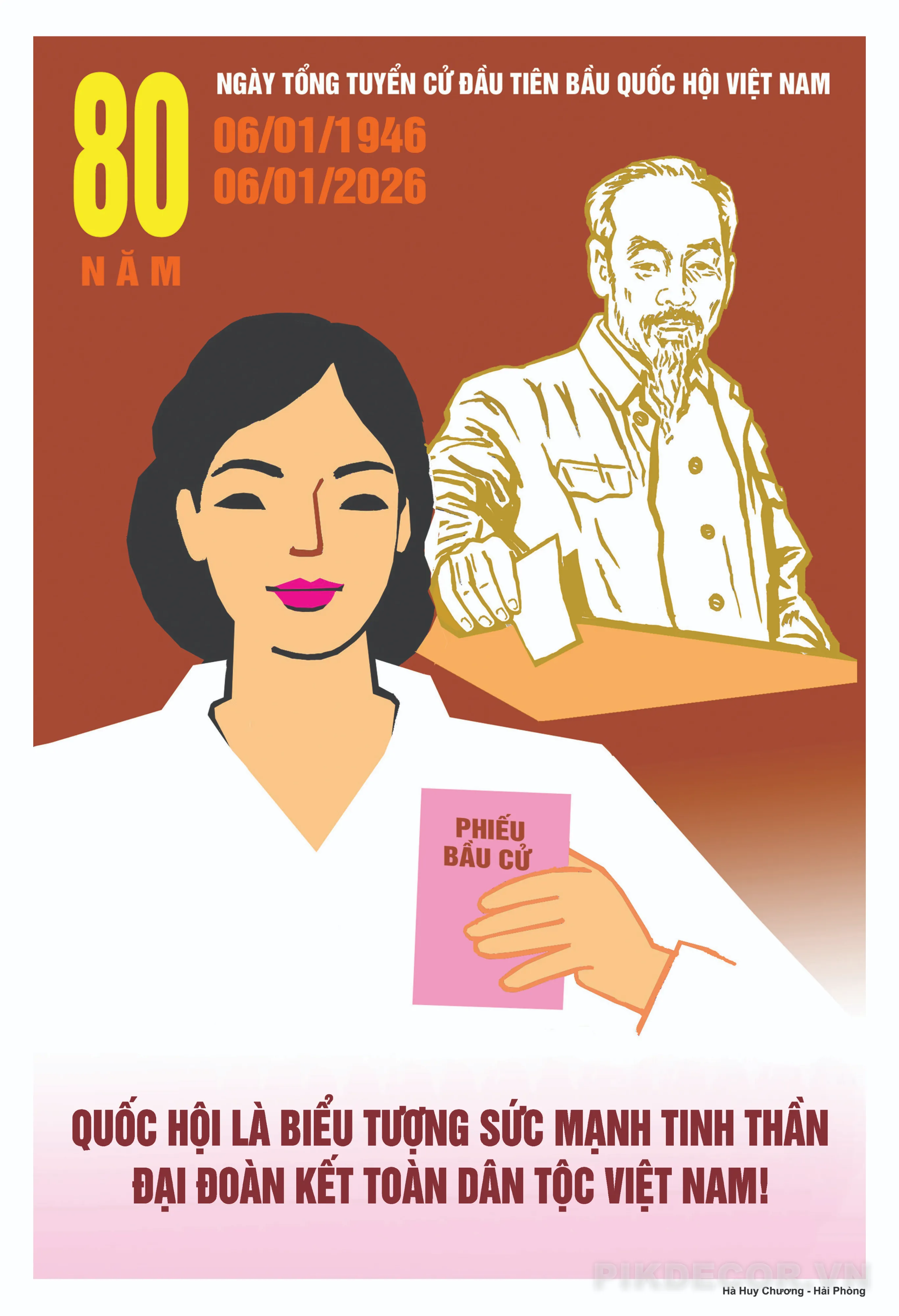Poster Cổ Động Ngày Bầu Cử Toàn Dân 2026