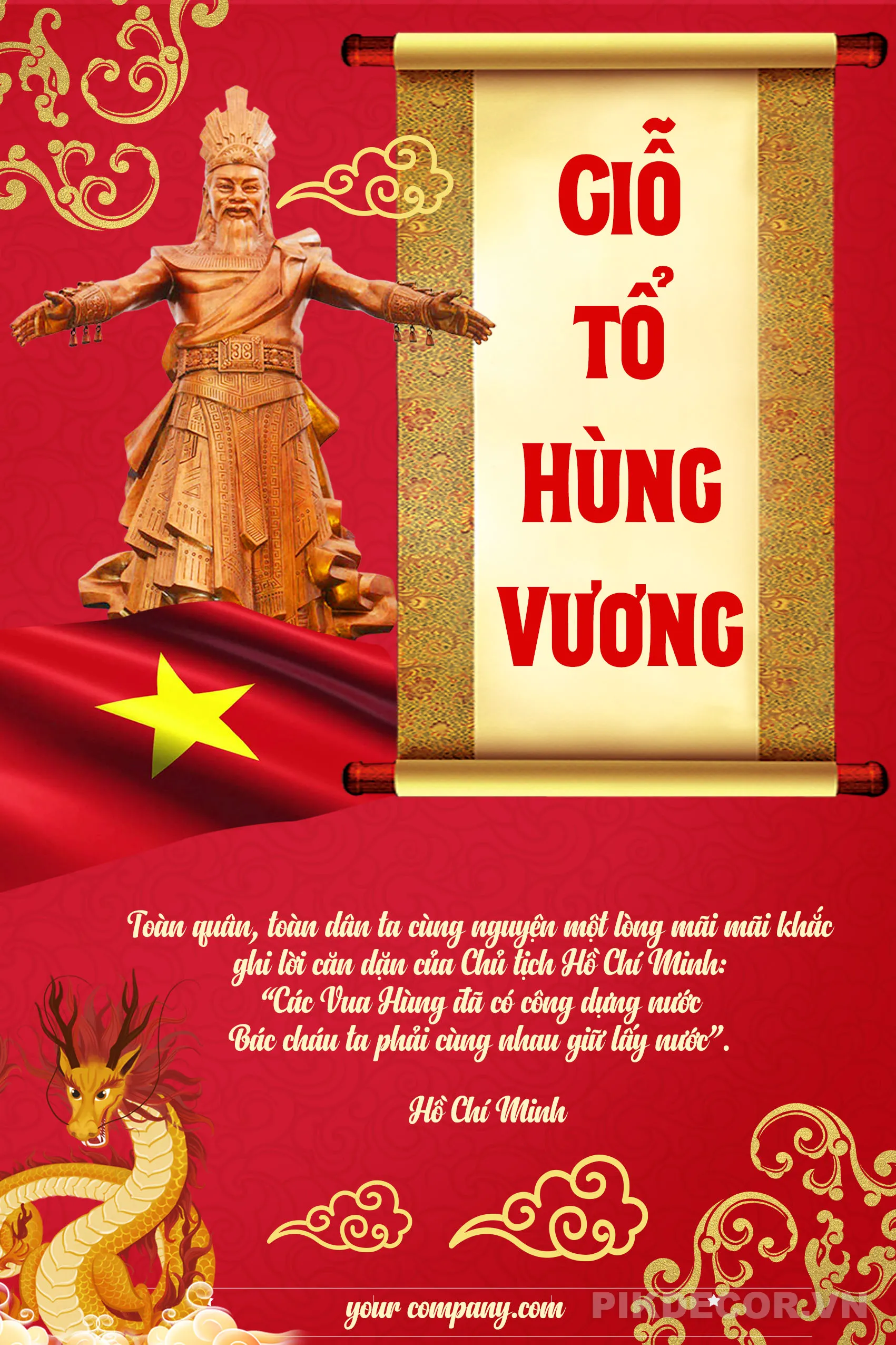 Poster Giỗ Tổ Hùng Vương Vector – Banner Đại Lễ Template (Psd, Ai, Png) 204