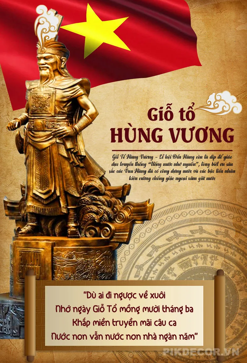 Poster Giỗ Tổ Hùng Vương Vector – Banner Đại Lễ Template (Psd, Ai, Png) 652