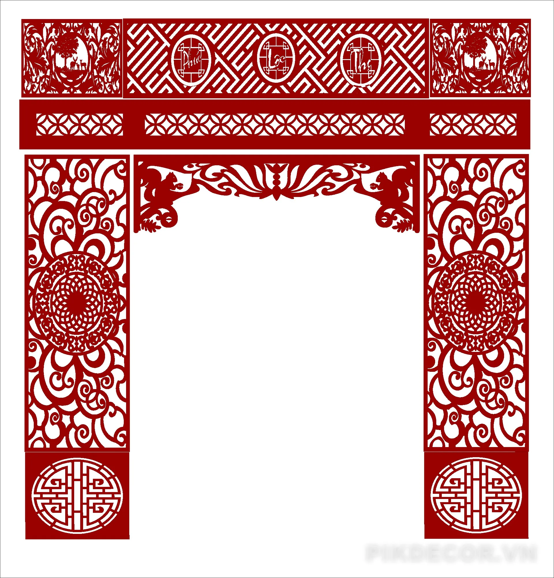 Tải File Cnc Phòng Thờ, Gia Tiên Vector Dfx 12