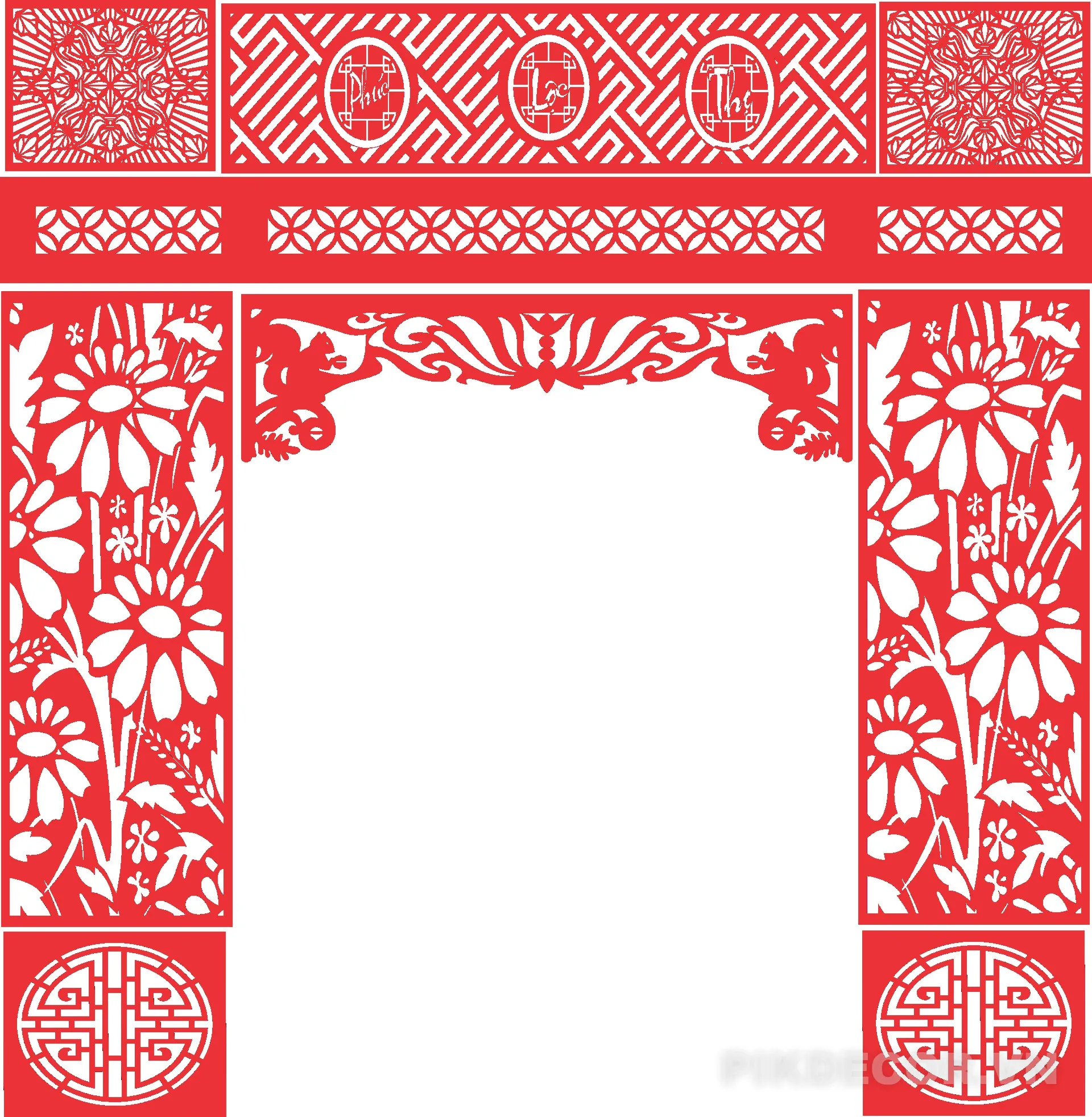 Tải File Cnc Phòng Thờ, Gia Tiên Vector Dfx