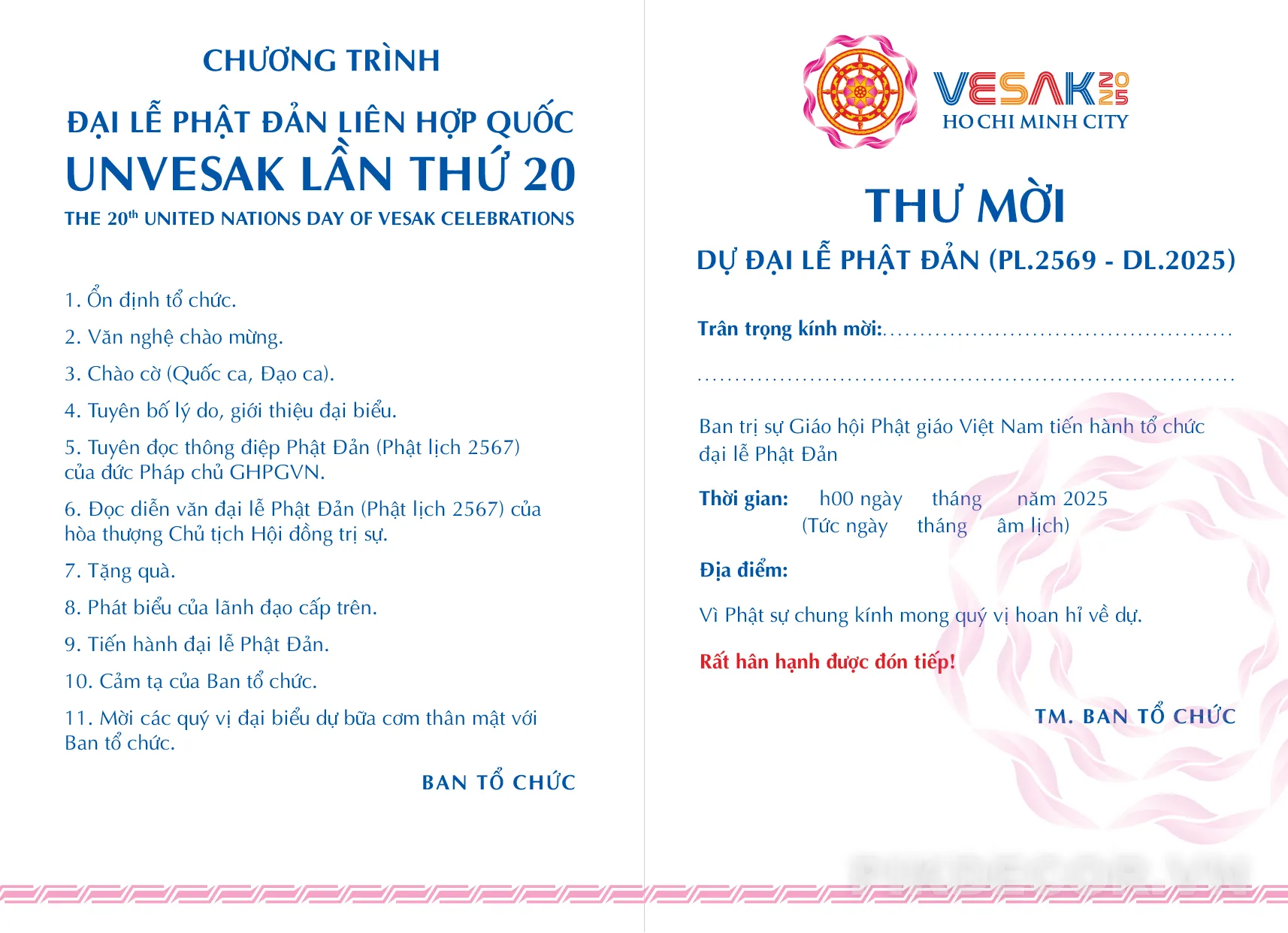 Thư Mời Ngày Lễ Phật Đản, File Vector In Ấn 290