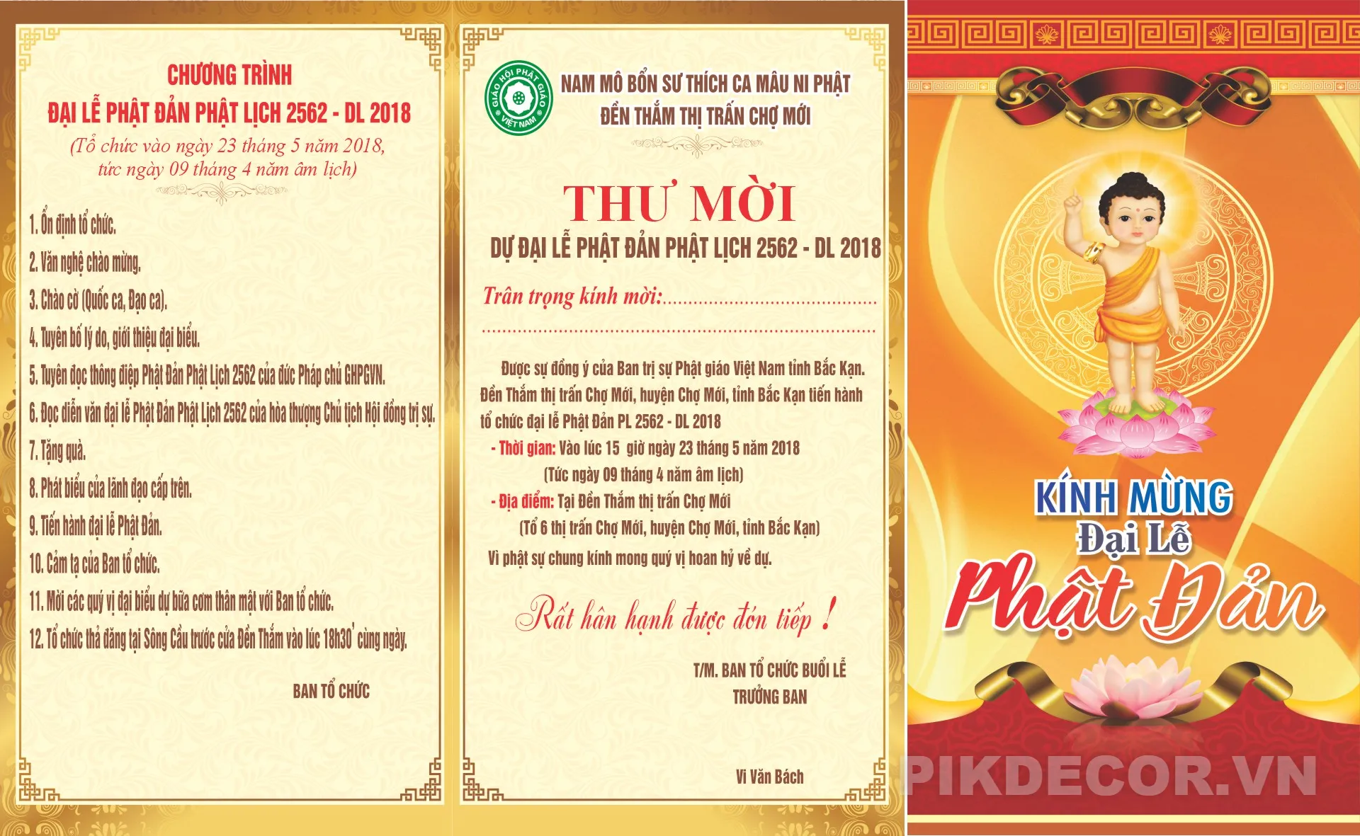 Thư Mời Ngày Lễ Phật Đản, File Vector In Ấn  537