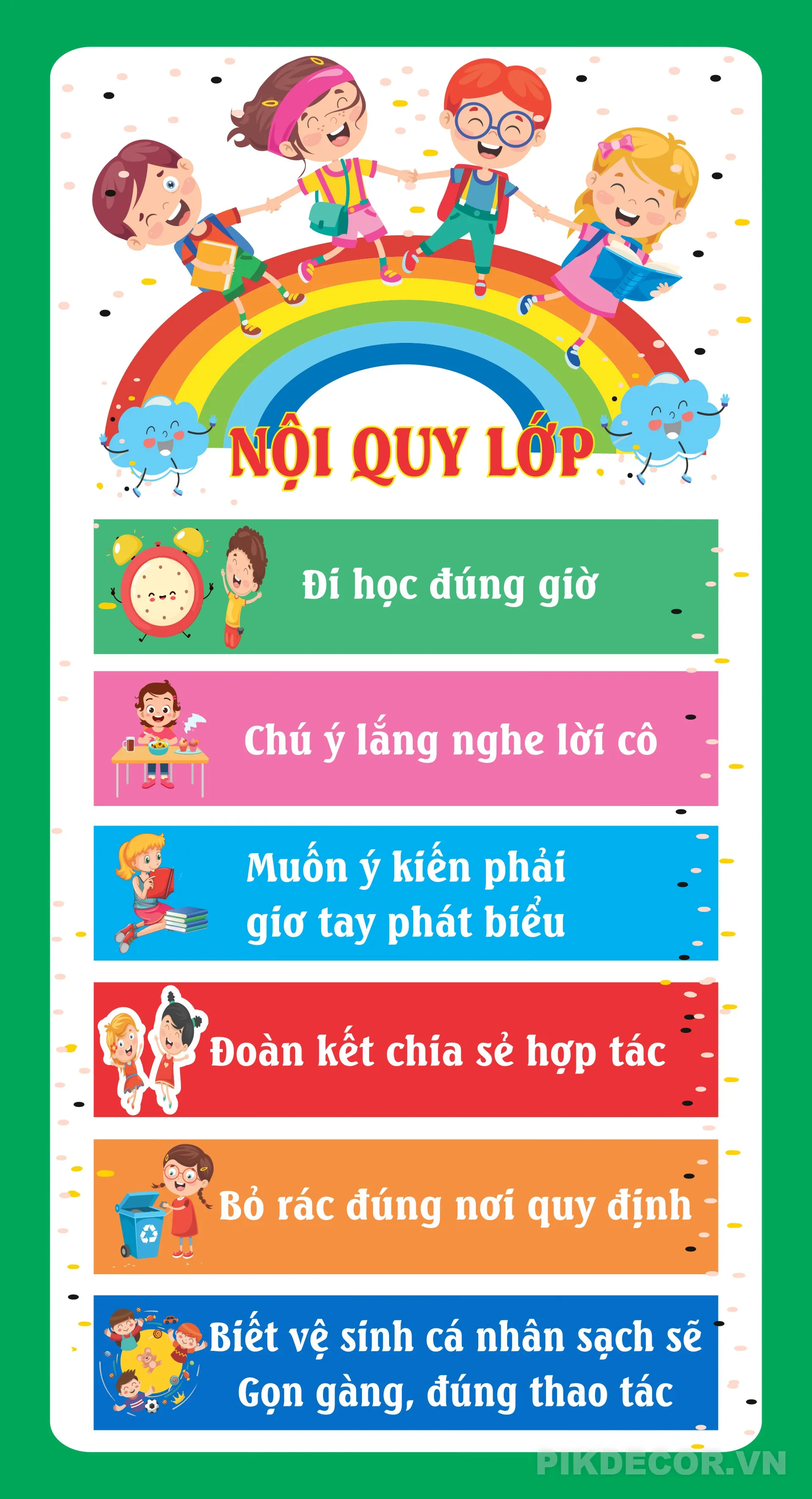 Nội Quy Lớp Học Trường Mầm Non – Poster Quy Định Lớp Học Cho Bé 624