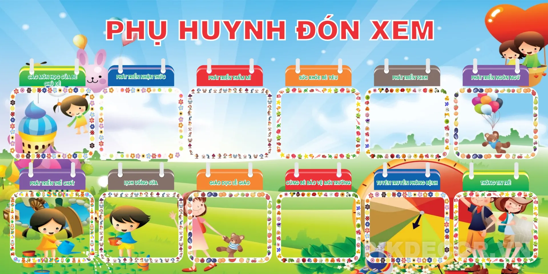 Mẫu Poster Góc Phụ Huynh Trường Mầm Non – Thông Tin Và Lịch Sinh Hoạt Bé 696