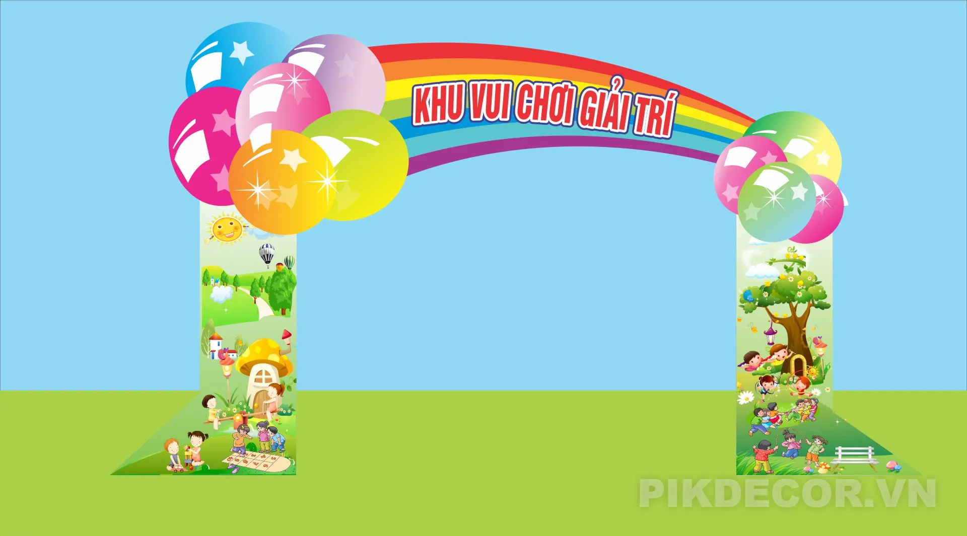 Ổng Trang Trí “Vườn Cổ Tích” Cho Trường Mầm Non – Backdrop Thiếu Nhi 354 112