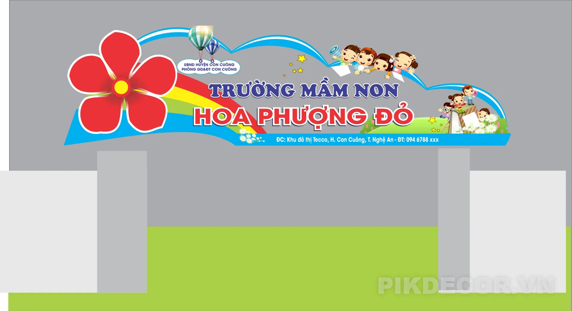 Ổng Trang Trí “Vườn Cổ Tích” Cho Trường Mầm Non – Backdrop Thiếu Nhi 354 112 218