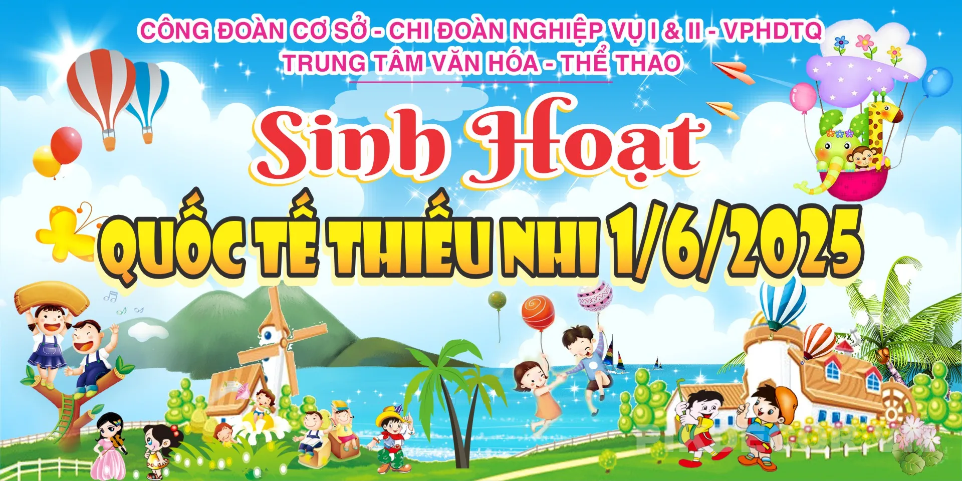 Backdrop Chúc Mừng Quốc Tế Thiếu Nhi 1/6 – Trang Trí Ngày Hội Thiếu Nhi 707