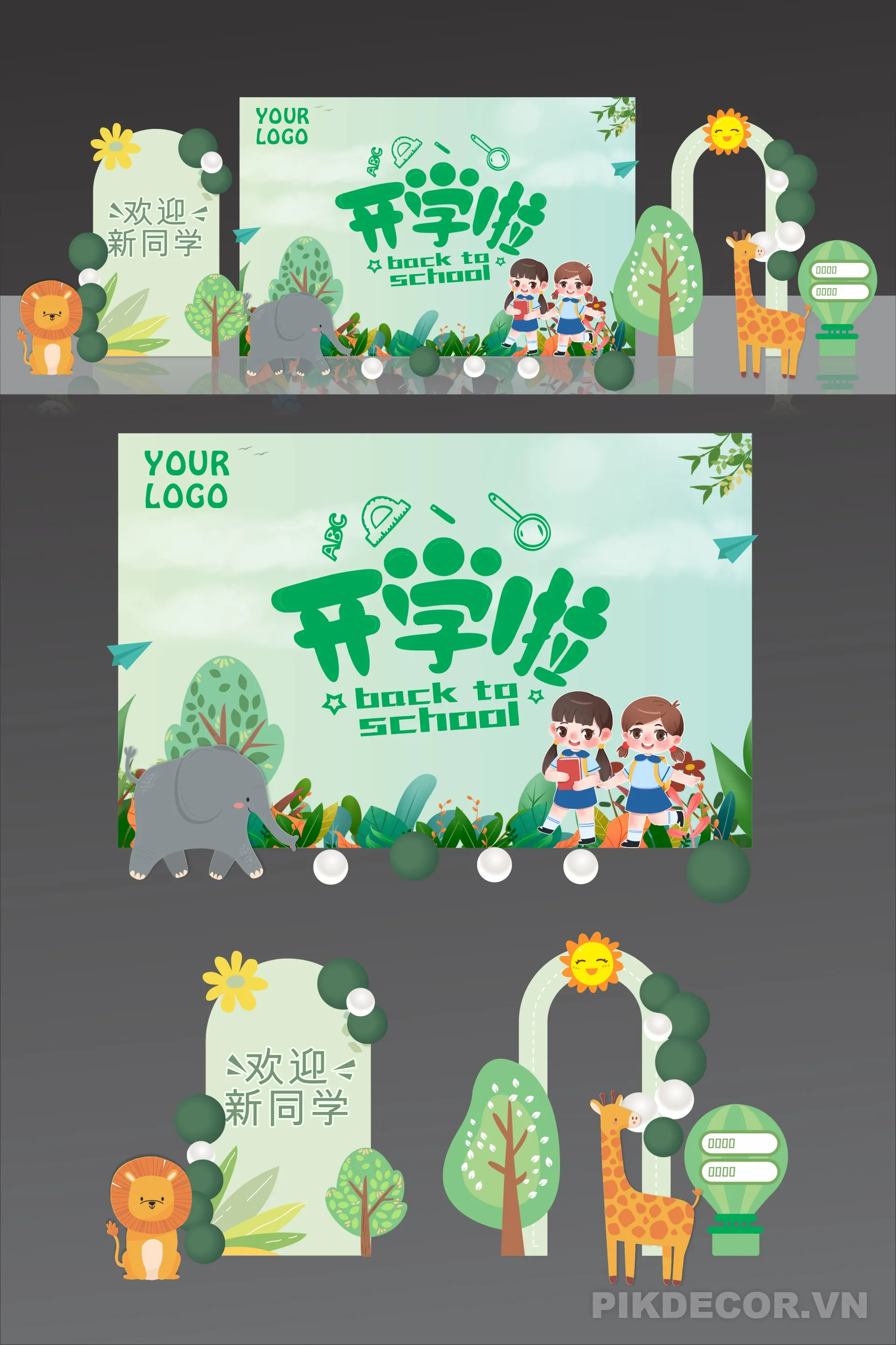 Download Backdrop Bé Vui Đến Trường – File Vector Khai Giảng 556