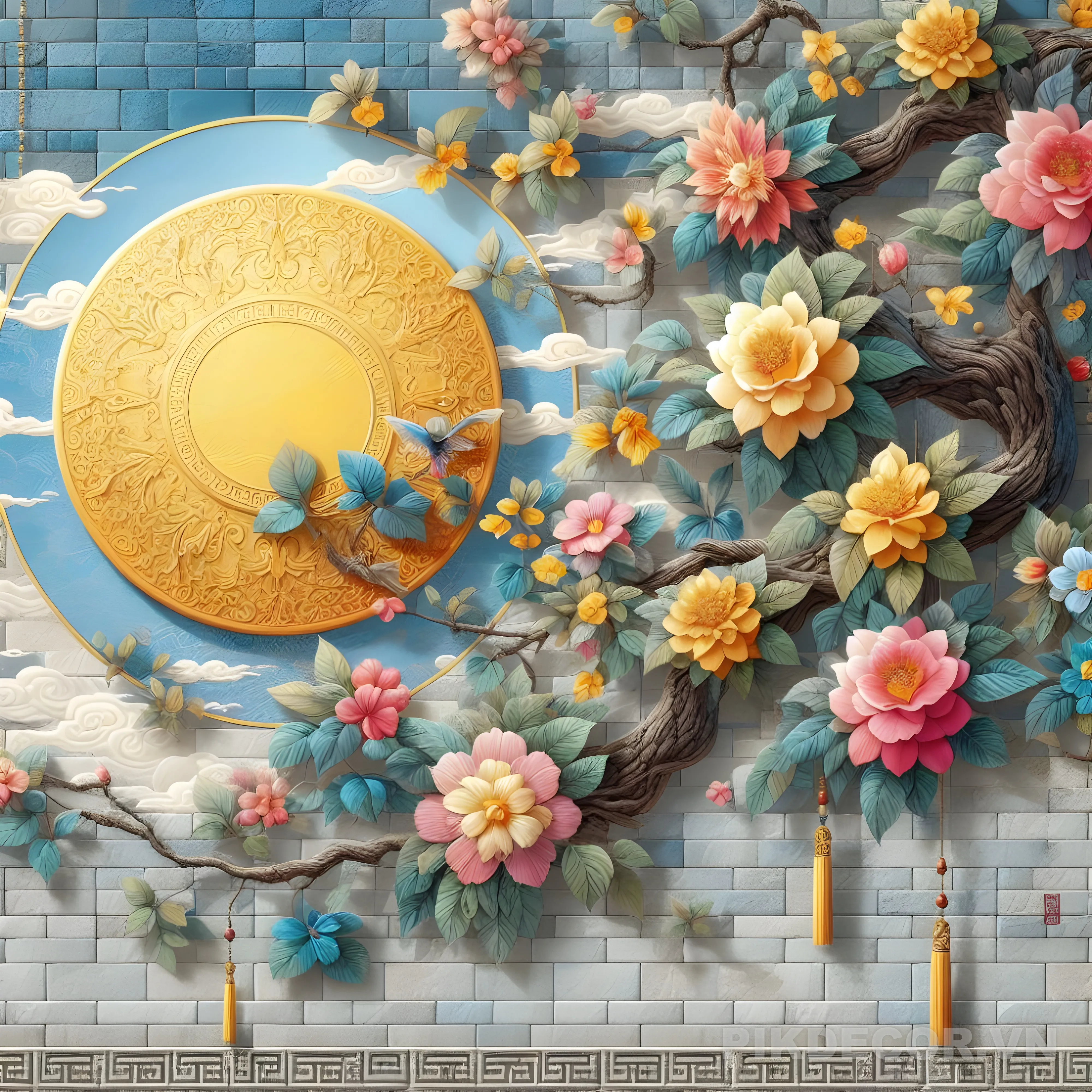 Tranh 3D Tráng Gương Luxury 634