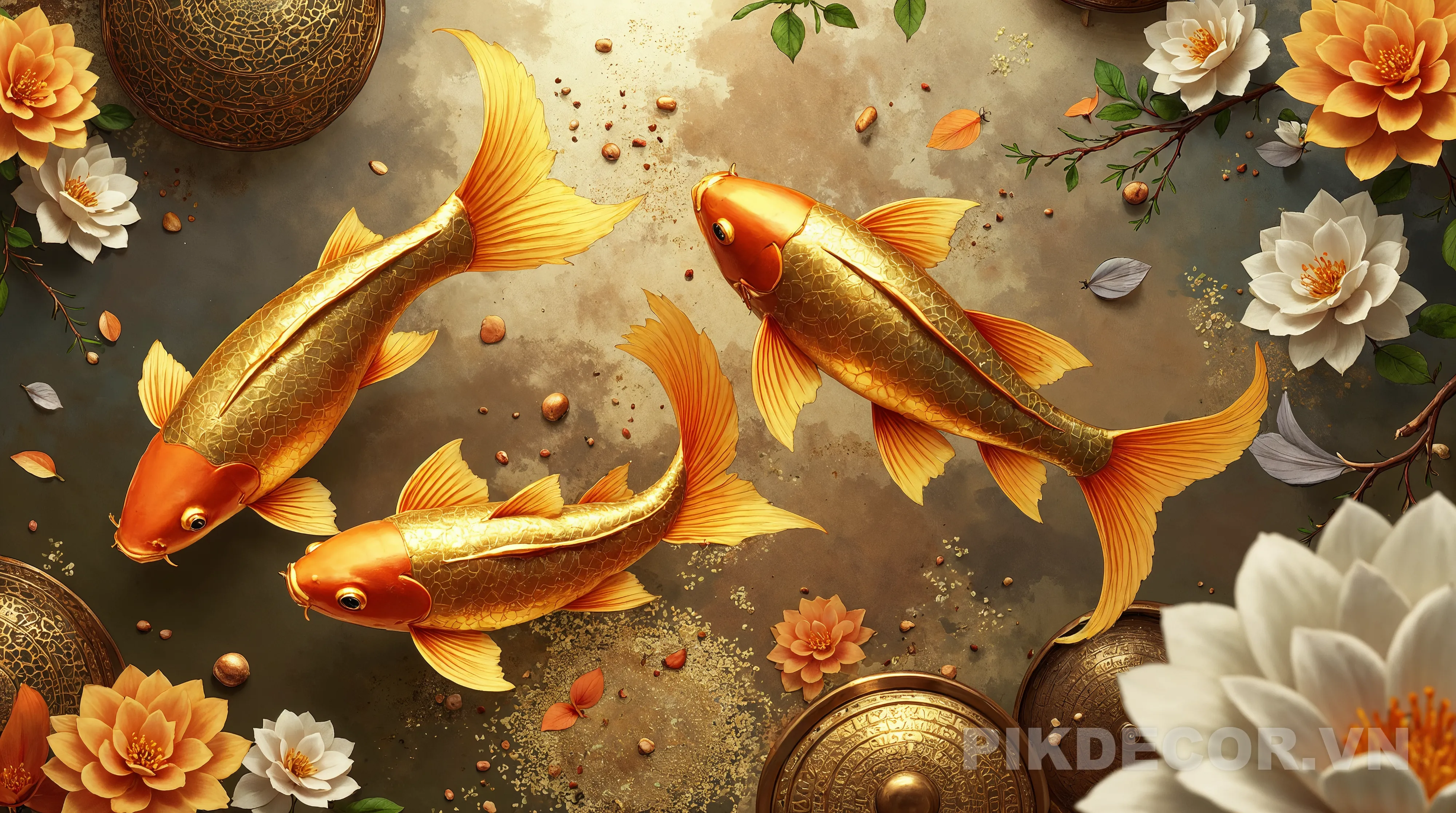 Tranh Treo Tường 3D Tráng Gương Ánh Kim – Trang Trí Phòng Khách Đẹp 375