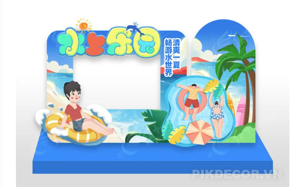 Mẫu Khung Check-In Mùa Hè Biển Cực Đẹp Cho Team Building & Nghỉ Dưỡng Công Ty [File Vector Psd]