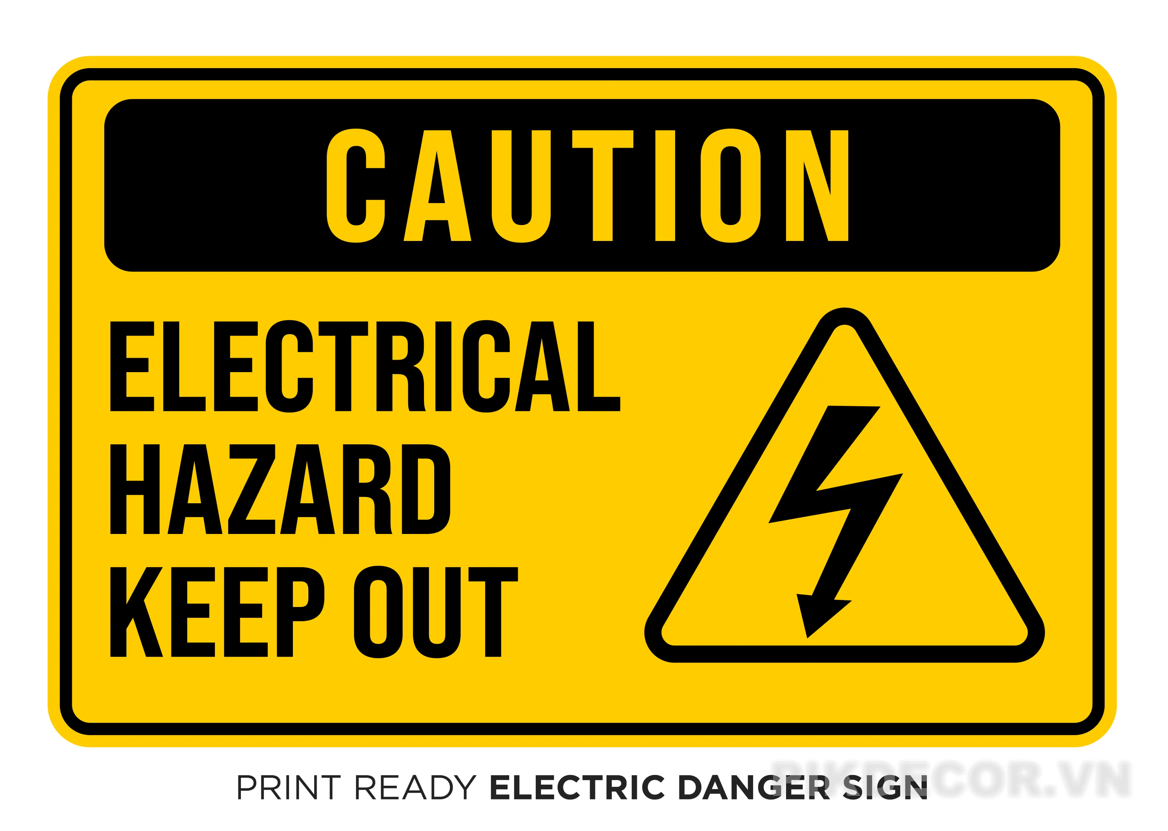Biển Cảnh Báo Điện Giật – Warning High Voltage Sign Vector