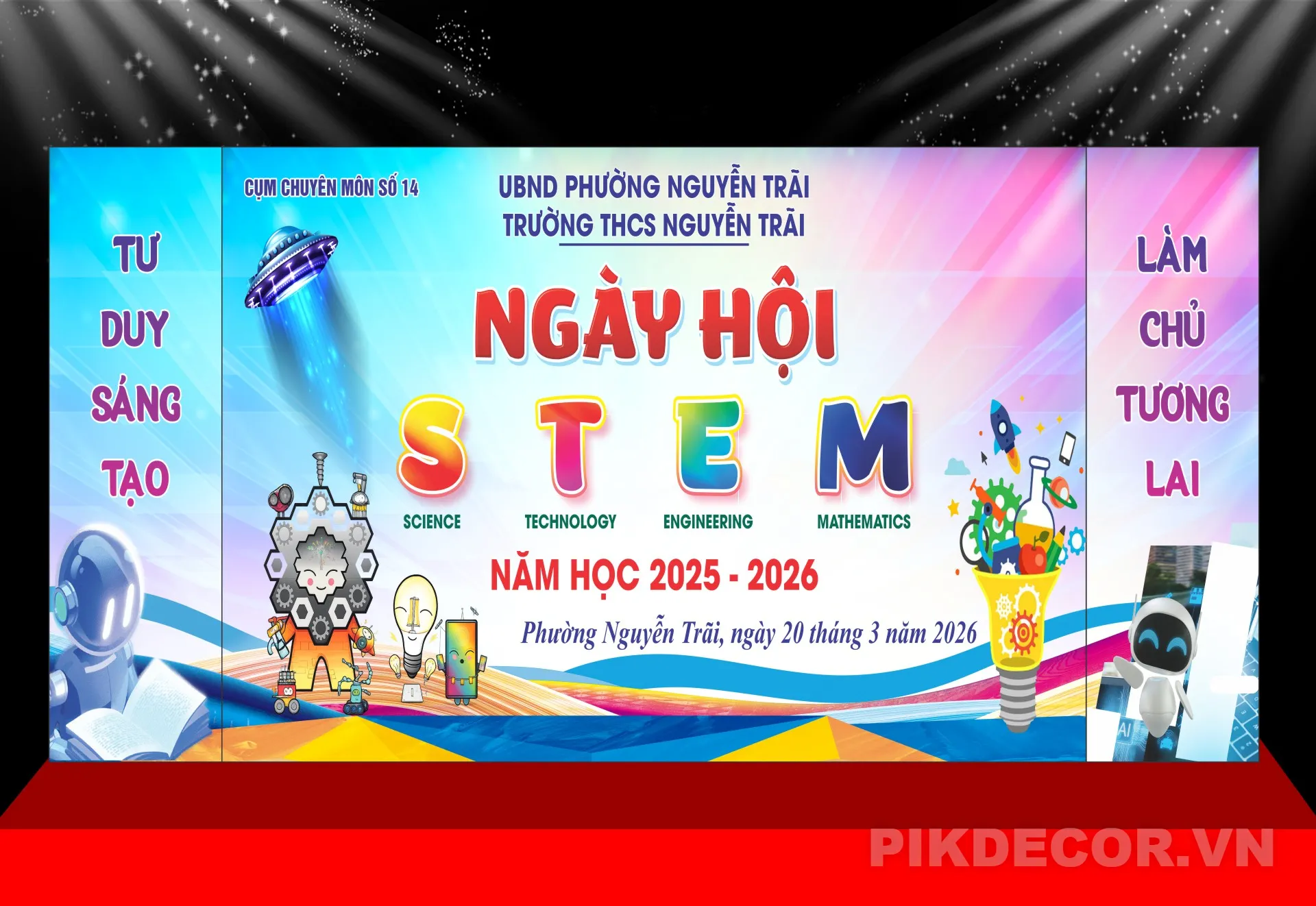 Backdrop Stem Education – Banner Ngày Hội Khoa Học Công Nghệ