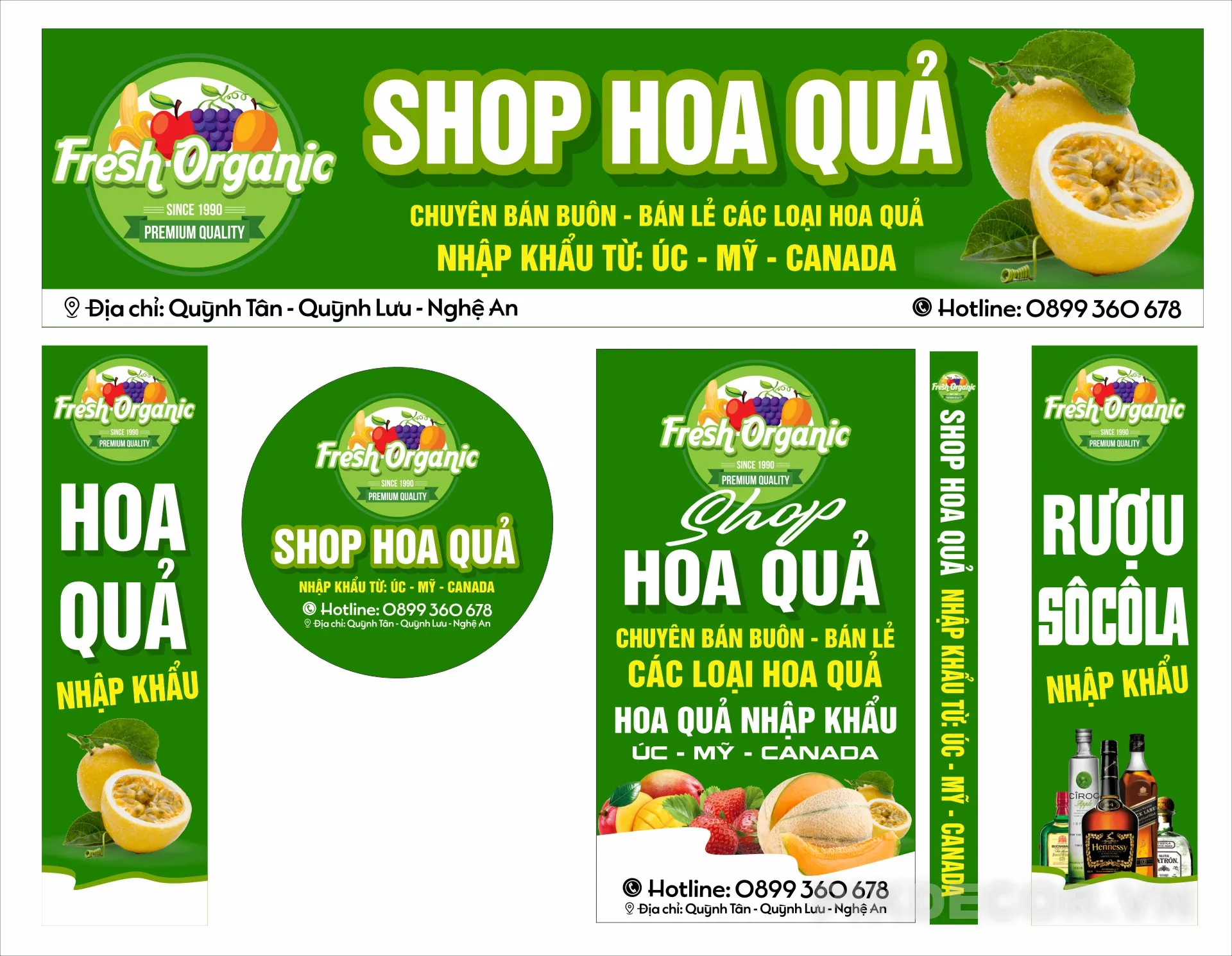 Mẫu Biển Quảng Cáo Shop Cửa Hàng Bán Đồ Hoa Quả