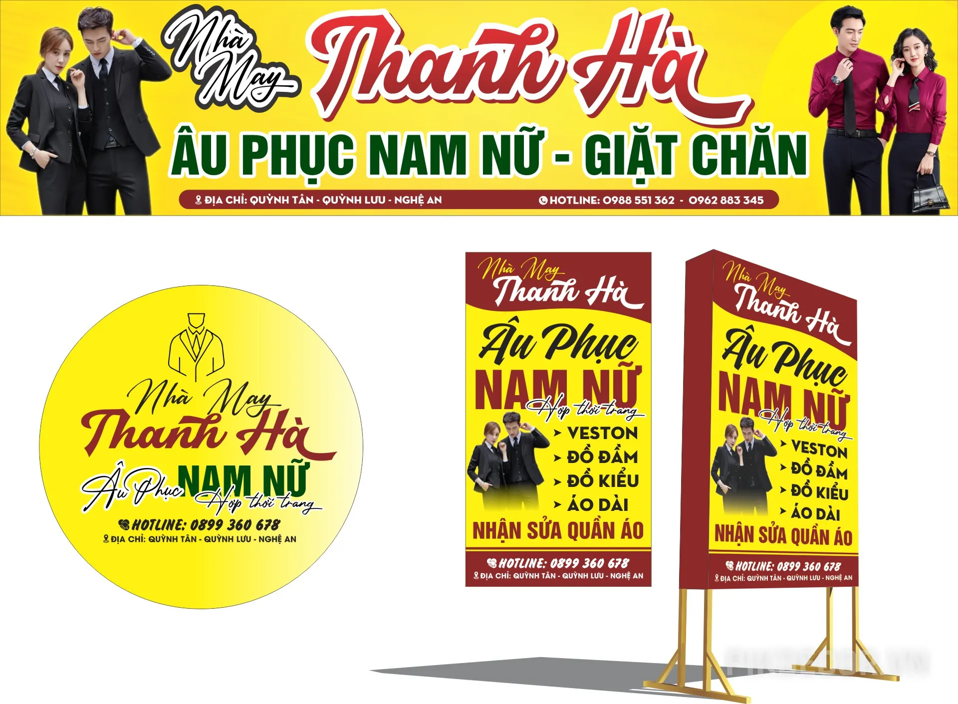 Mẫu Biển Quảng Cáo May Đồ Âu Đông Phục - Thời Trang
