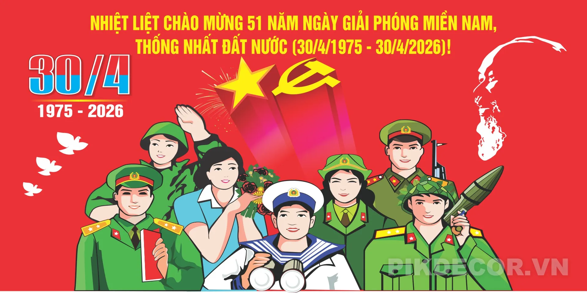 Pano Chào Mừng Ngày Giải Phóng Miền Nam Thống Nhất Đất Nước 30/4
