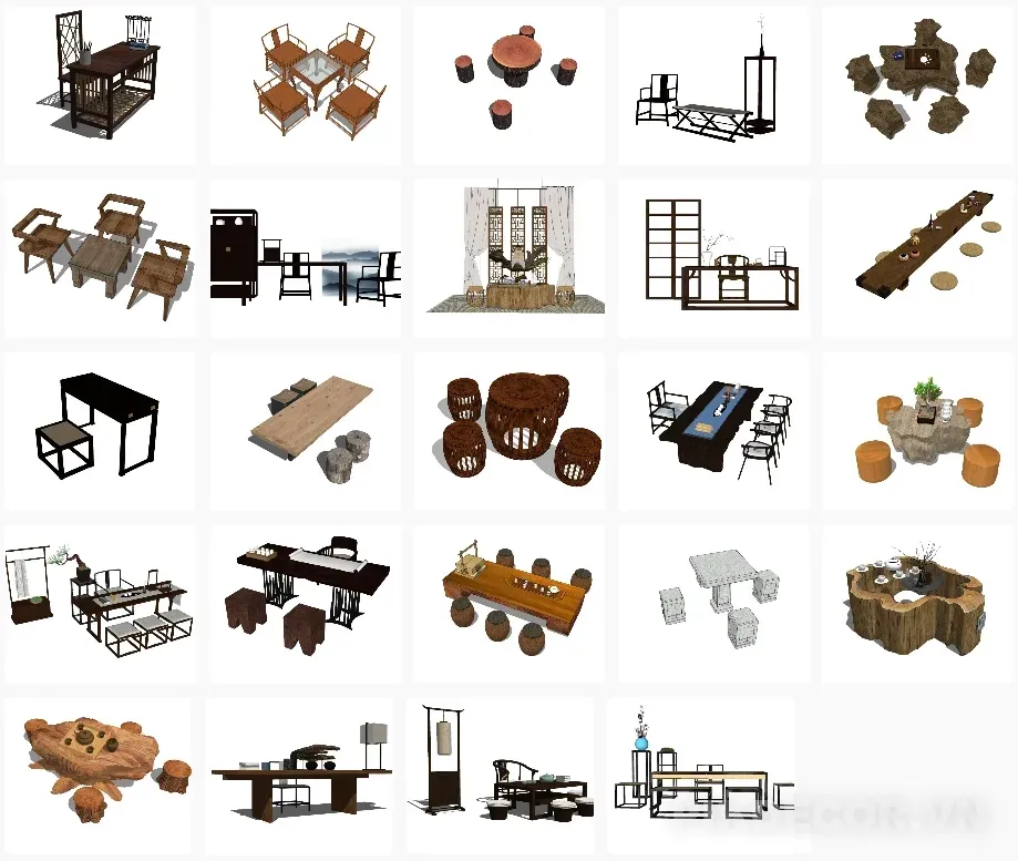 50+ Mẫu Bàn Học Bàn Trà Hiện Đại – File Sketchup Nội Thất Full Model