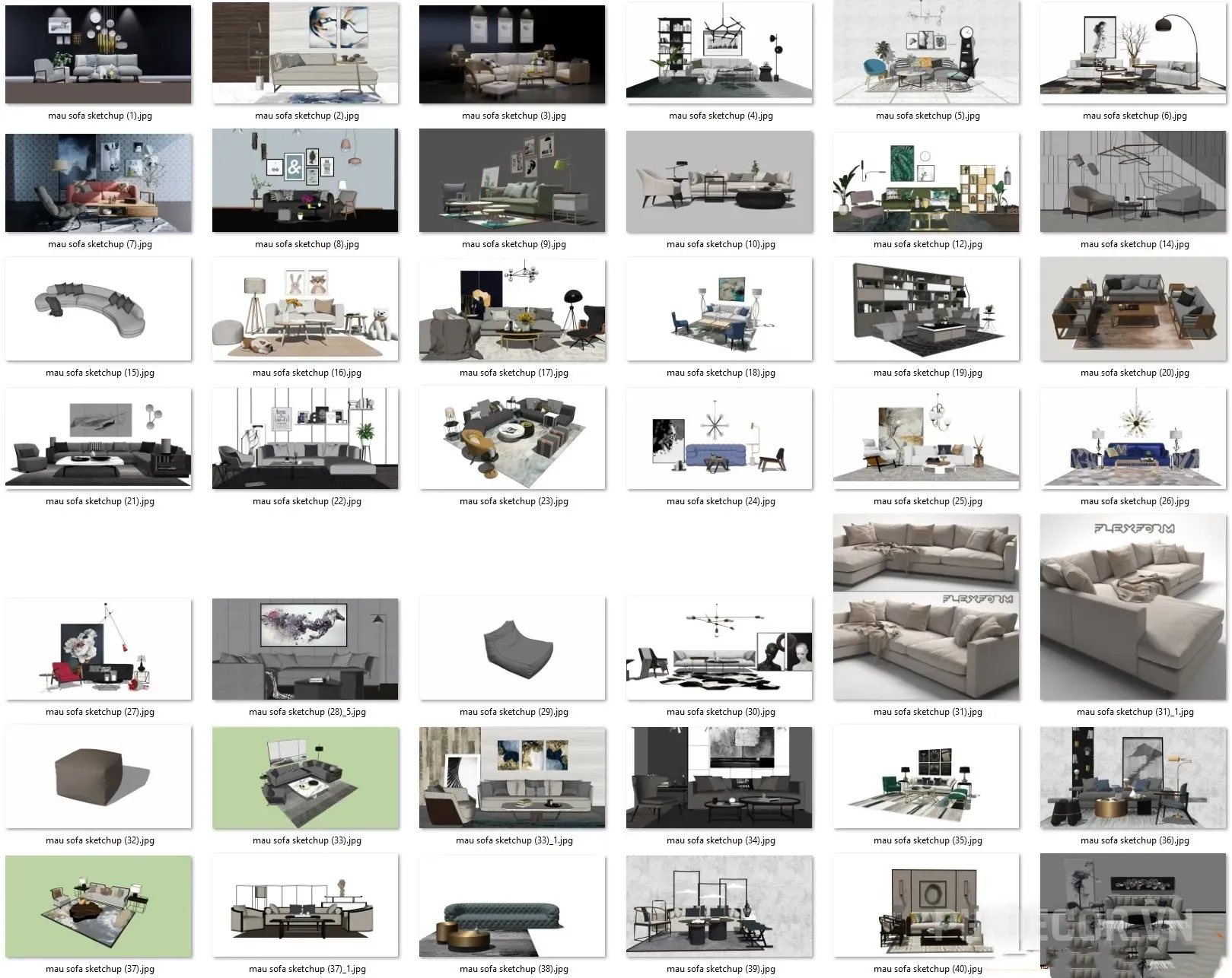 50+ Mô Hình Ghế Sofa – File Sketchup Nội Thất Full Model