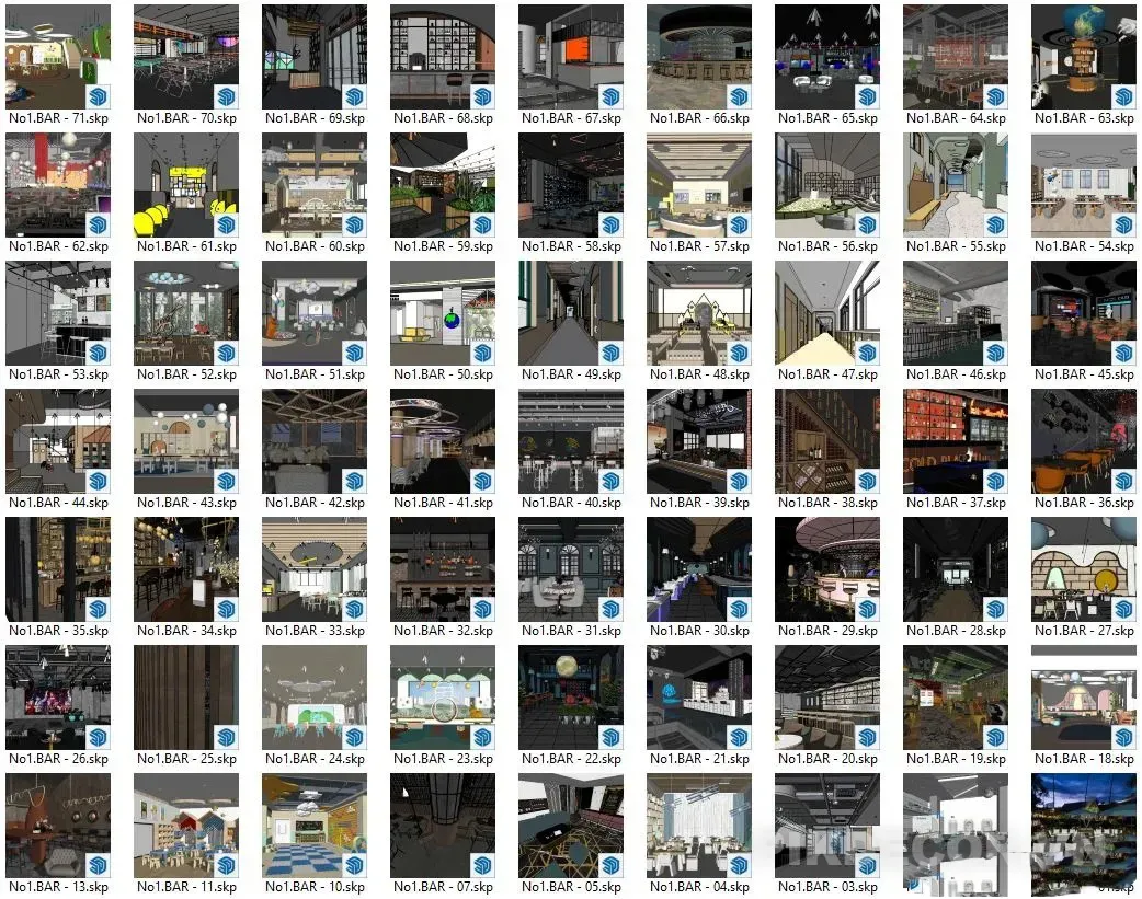 70+ Mẫu Quán Bar Sketchup – Nội Thất Bar 3D Hiện Đại, Luxury
