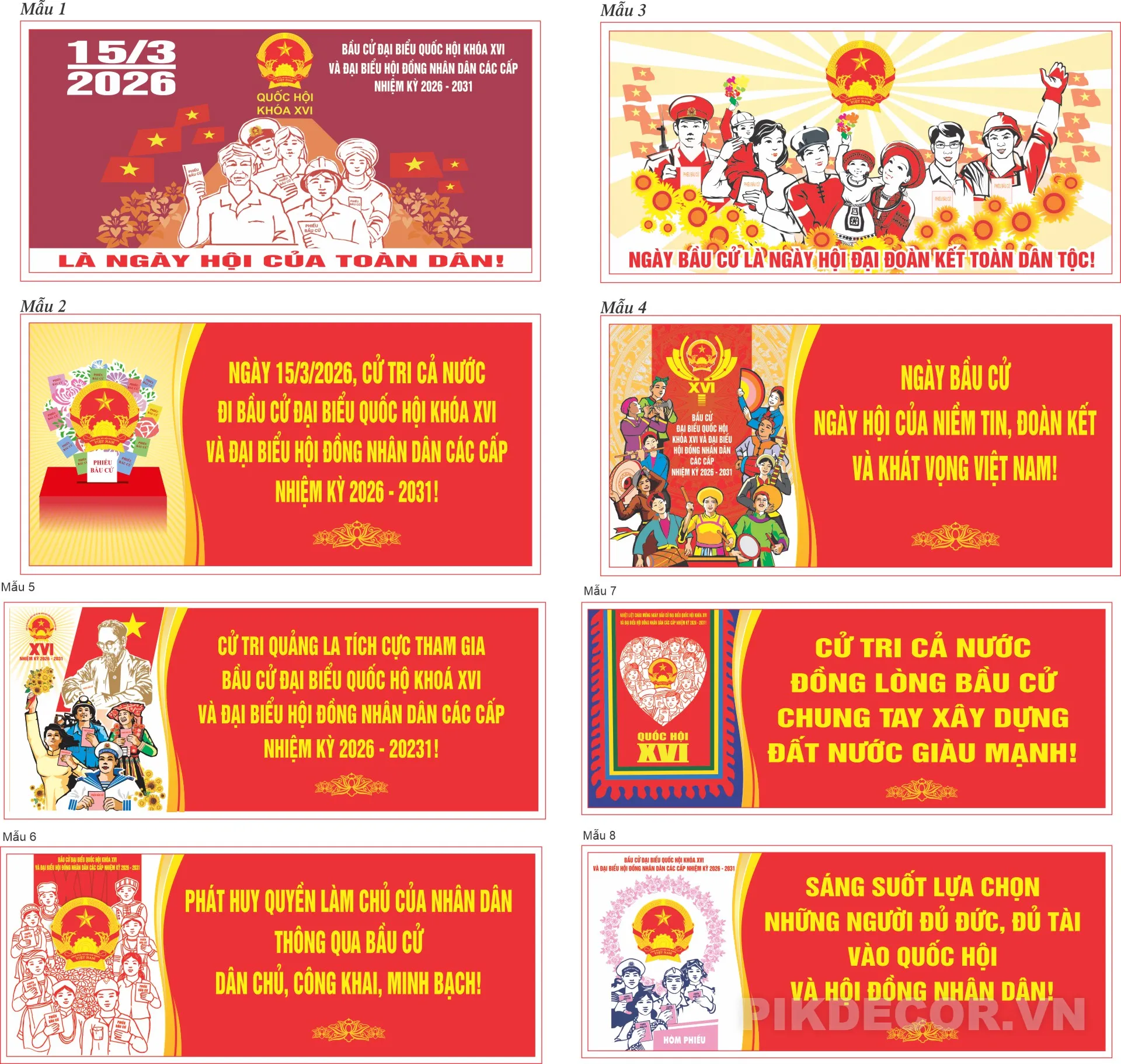 50+ Mẫu Poster Tuyên Truyền Bầu Cử Quốc Hội Khóa 16 – Banner Cổ Động Vector Đẹp
