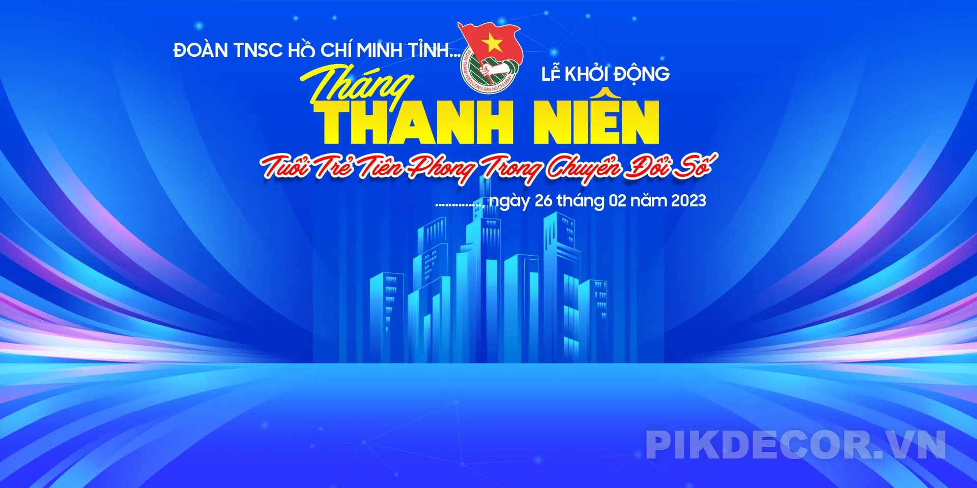 Top 99+ Mẫu Backdrop Ngày Thành Lập Đoàn 26/3 Đẹp, File Vector Chất Lượng Cao 222