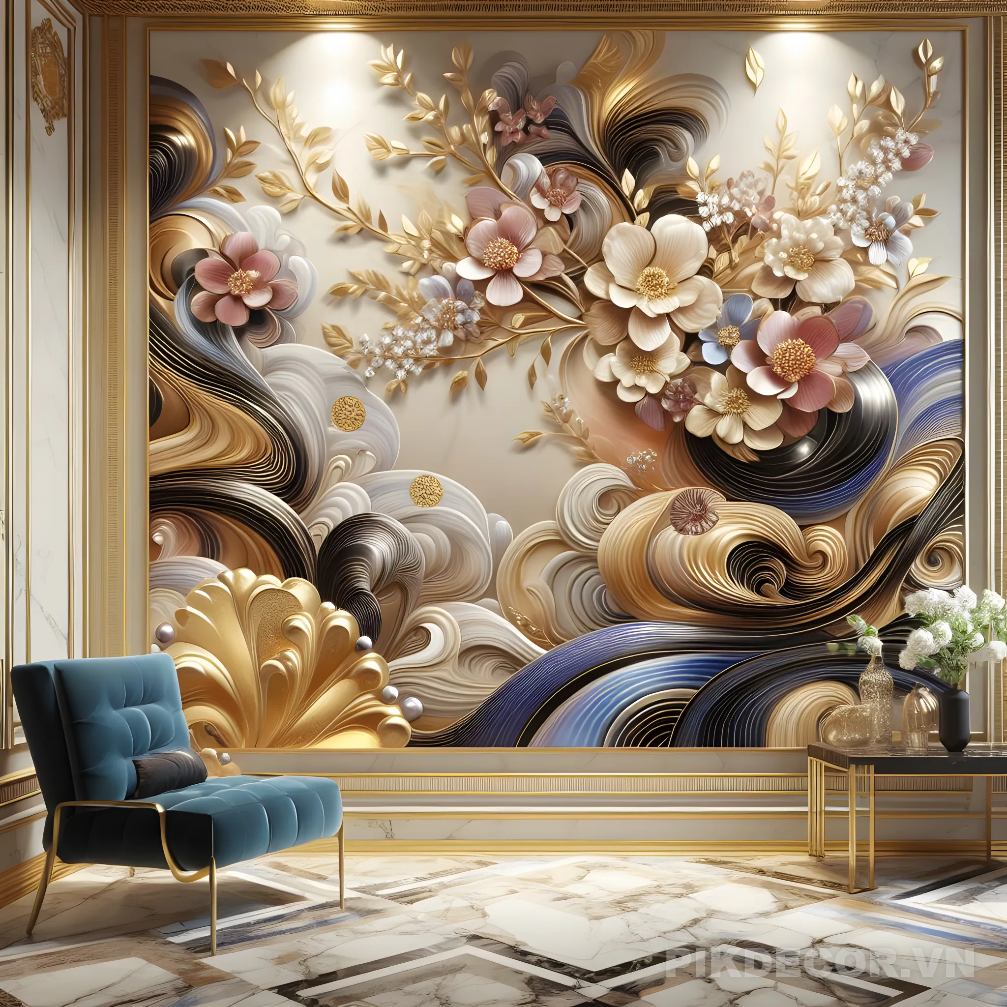 Tranh 3D Nội Thất Phòng Khách 471