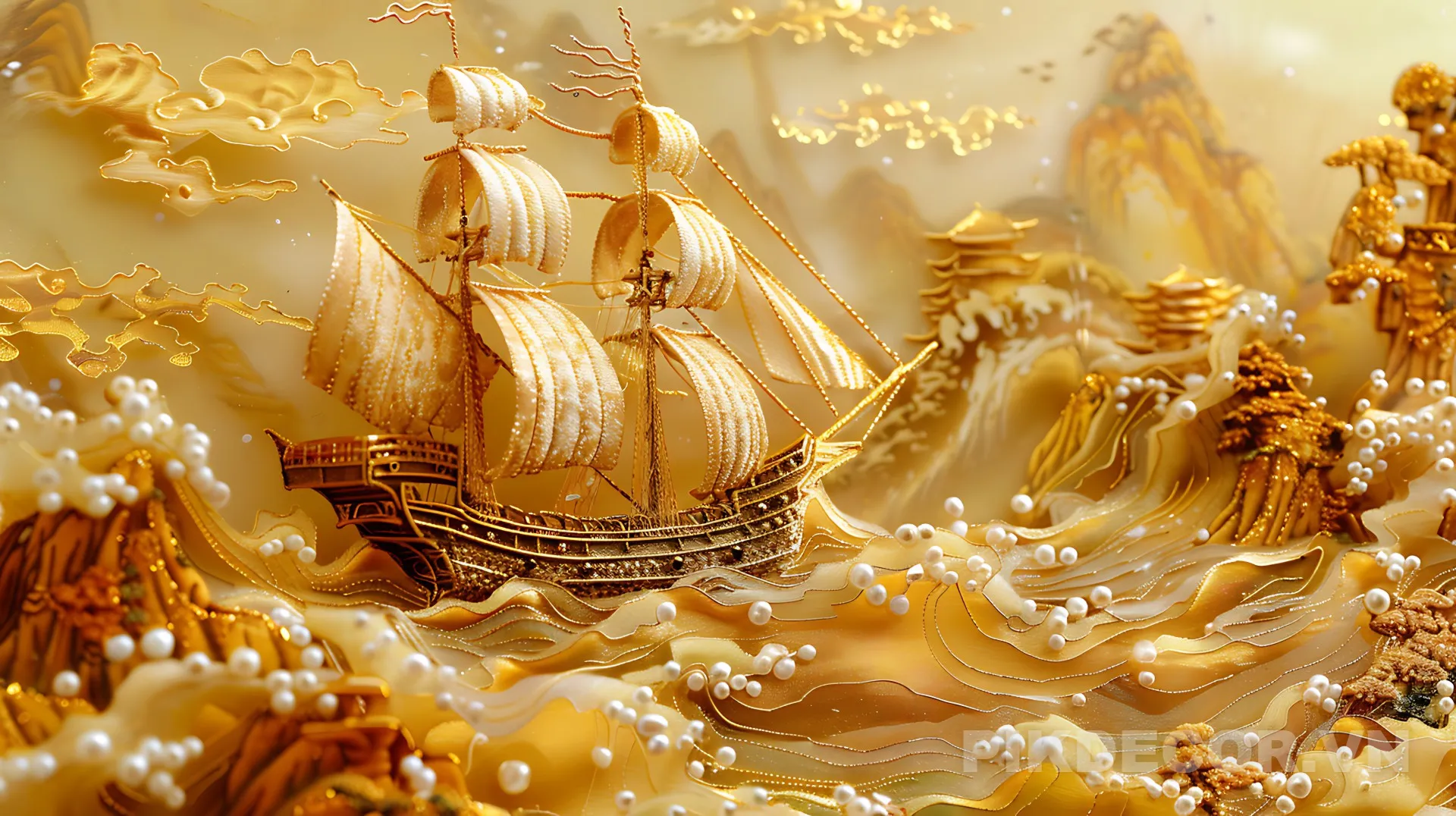 Tranh 3D Thuận Buồm Xuôi Gió Luxury 149