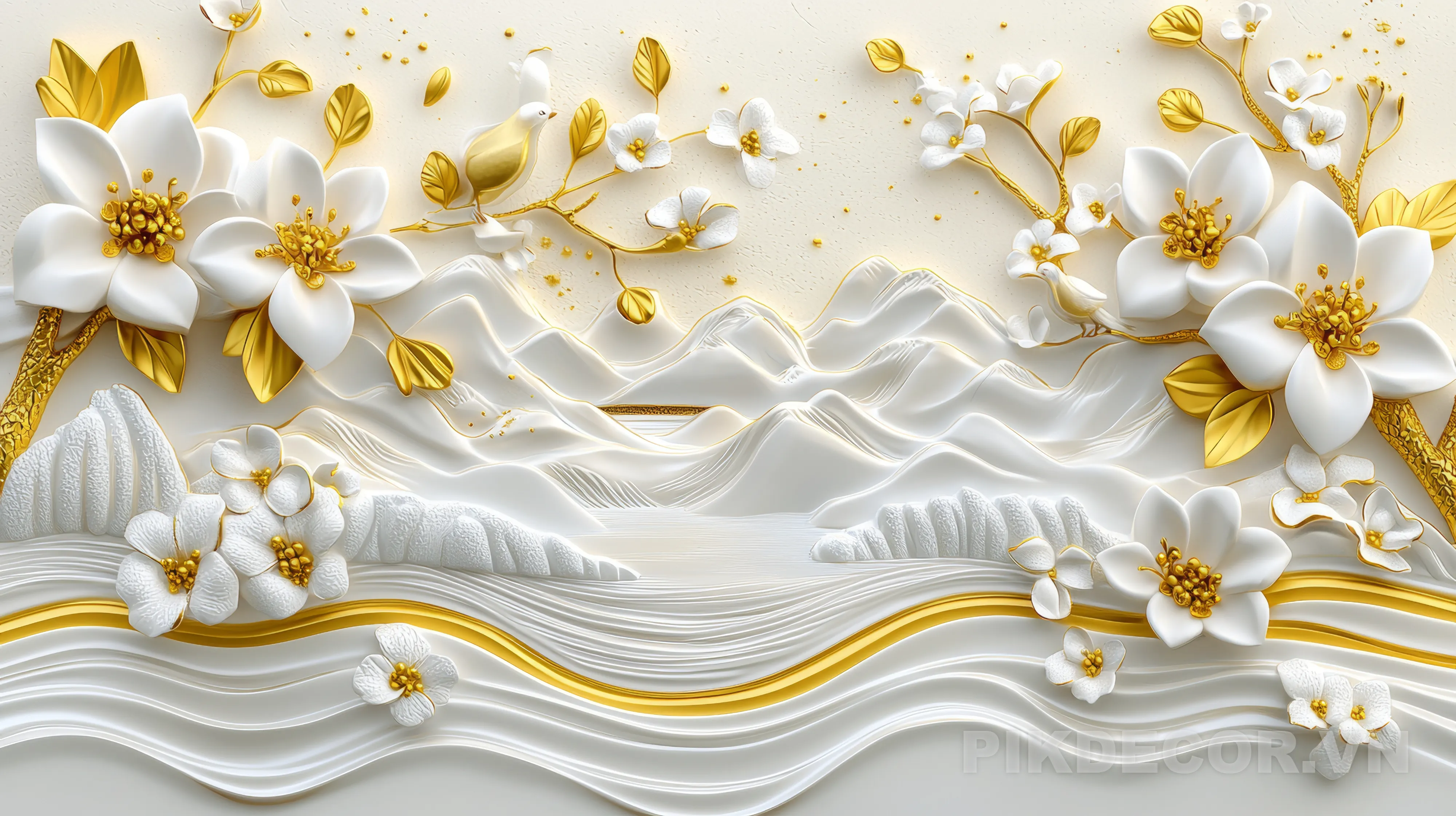 Tranh Treo Tường 3D Tráng Gương Ánh Kim – Trang Trí Phòng Khách Đẹp 928